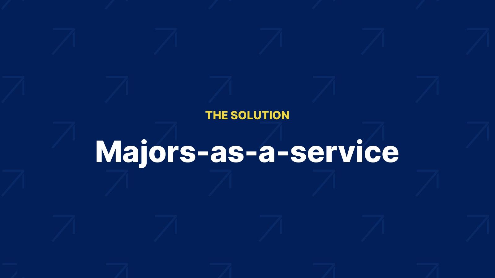 Section opener: Majors-as-a-service.