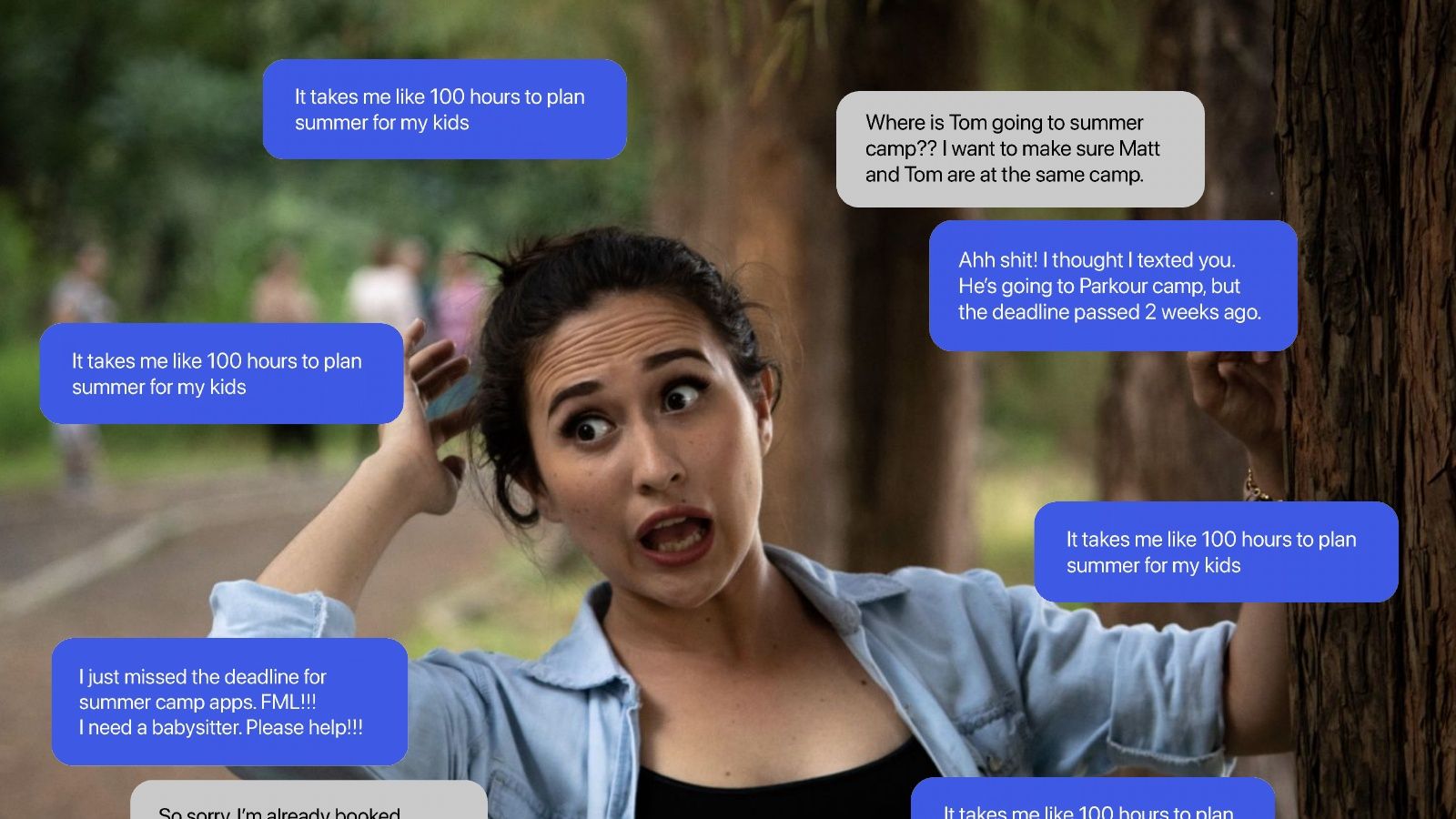 A parent buried in group texts.