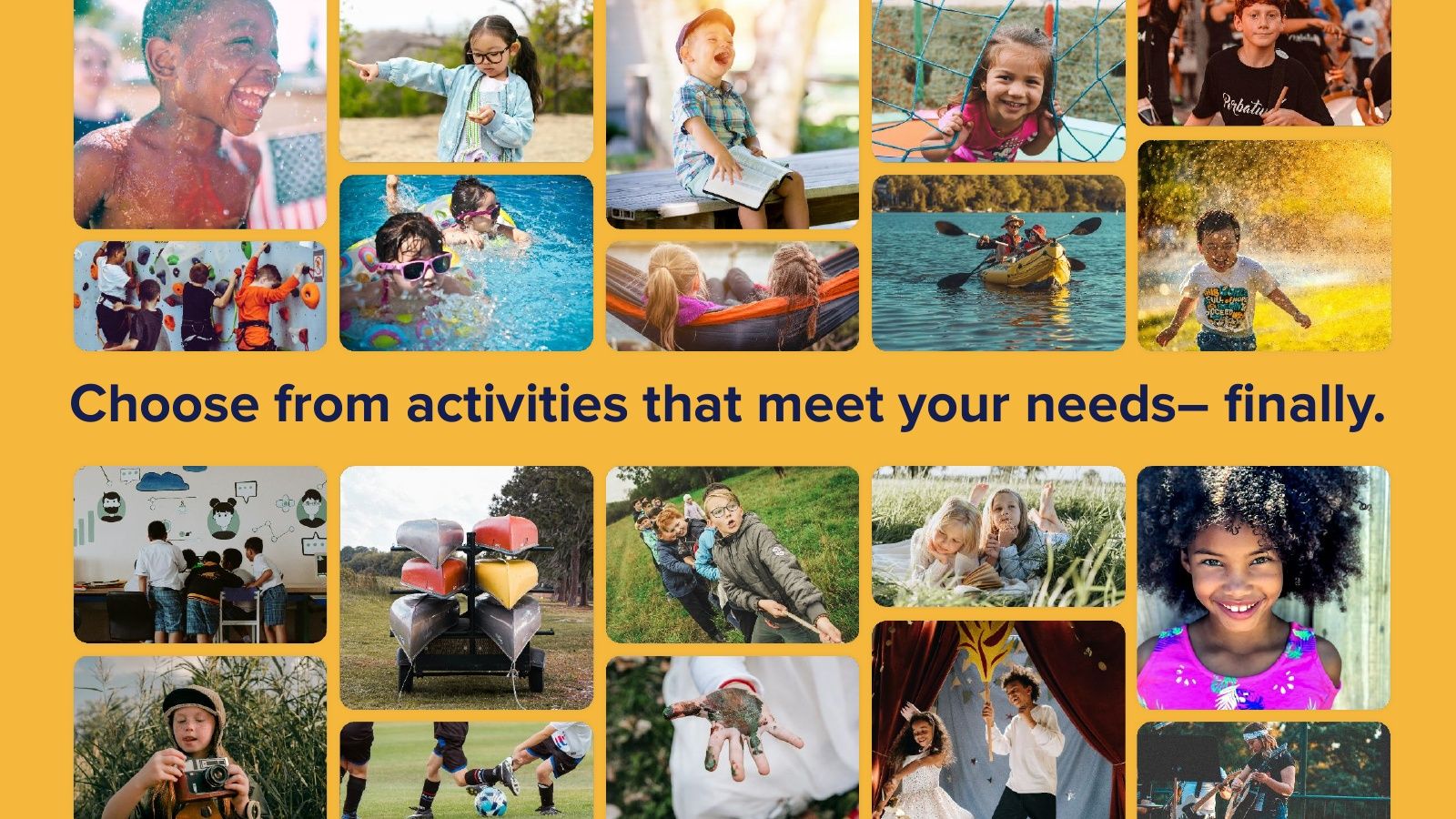 A collage of kids’ activities.