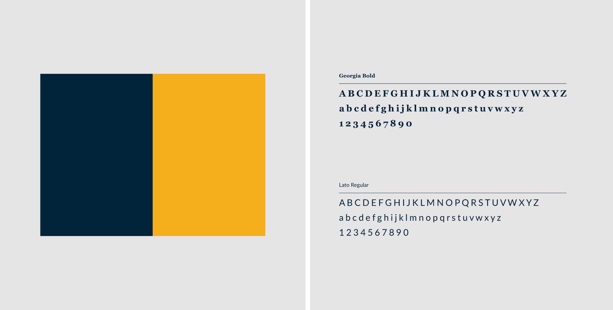 The Money Side Up palette of navy and gold, and its typefaces