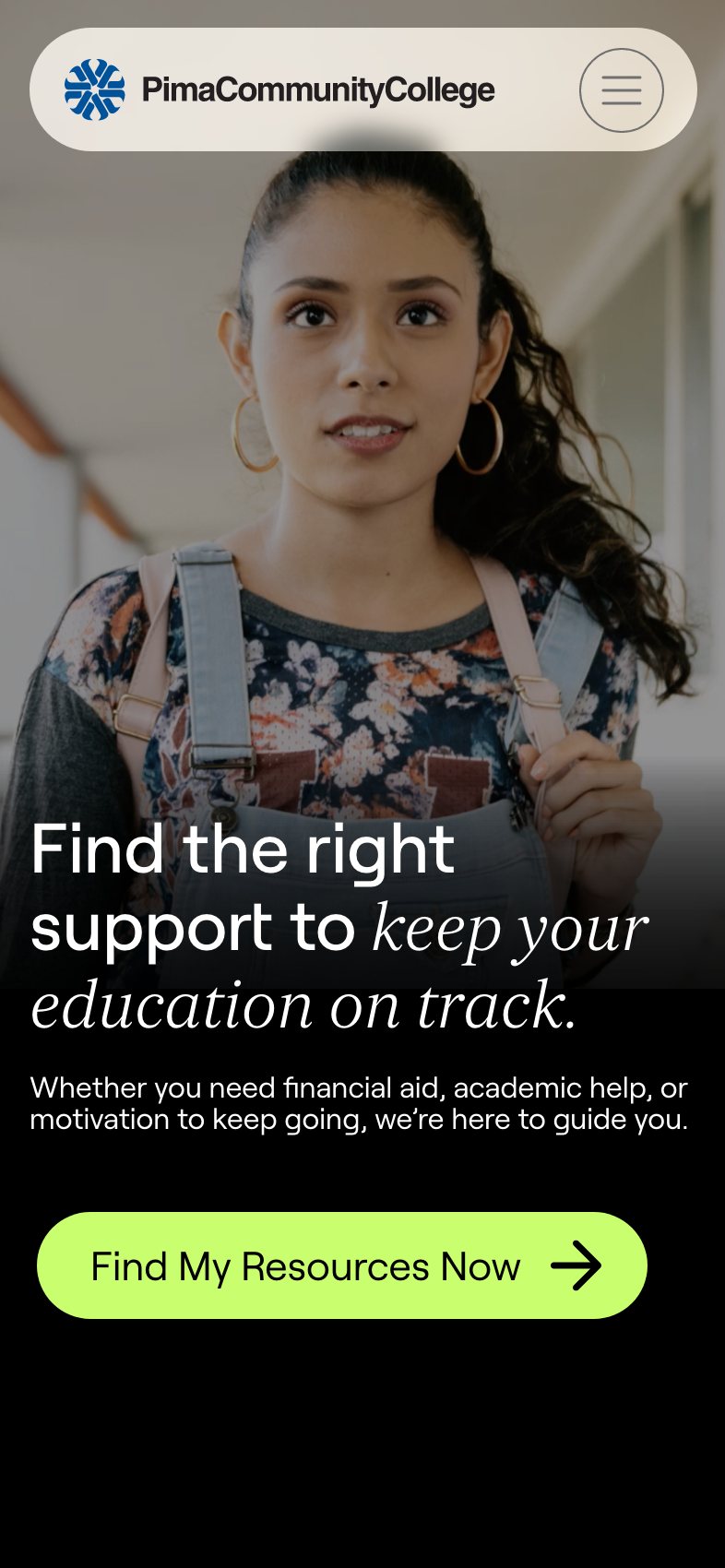 The Pima Community College version: find the right support to keep your education on track