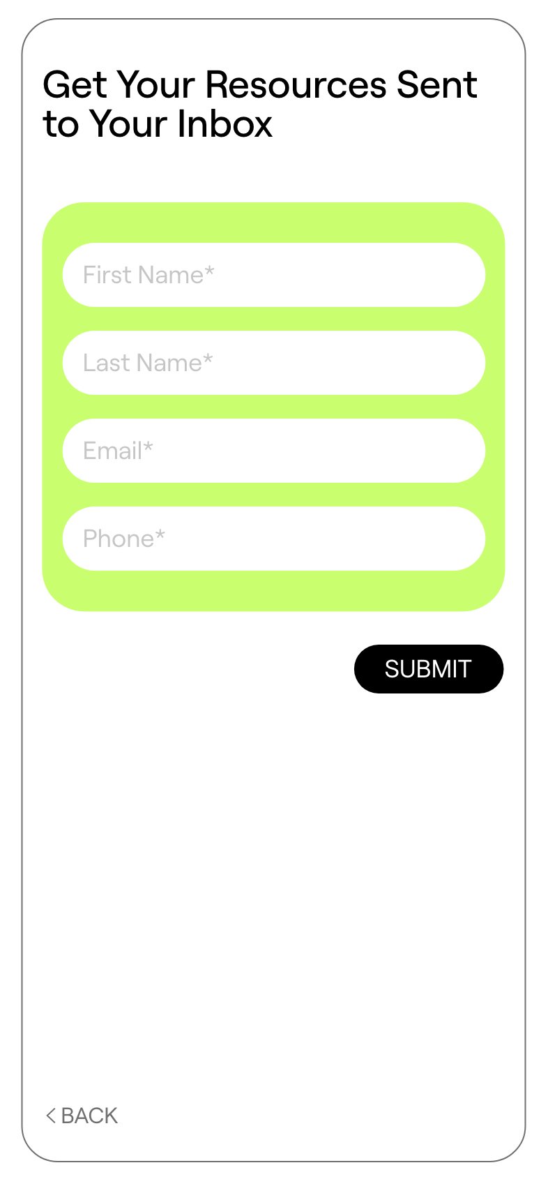Get your resources sent to your inbox: the form