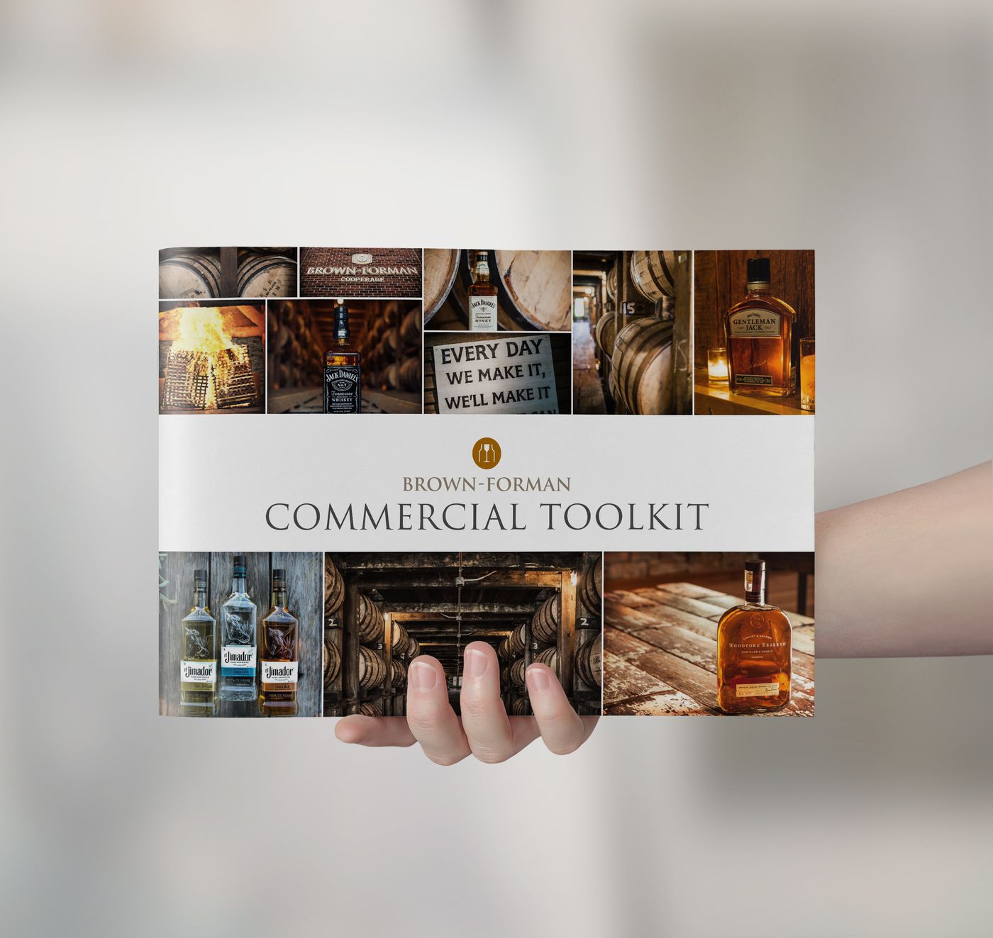 The Brown-Forman Commercial Toolkit held in a hand