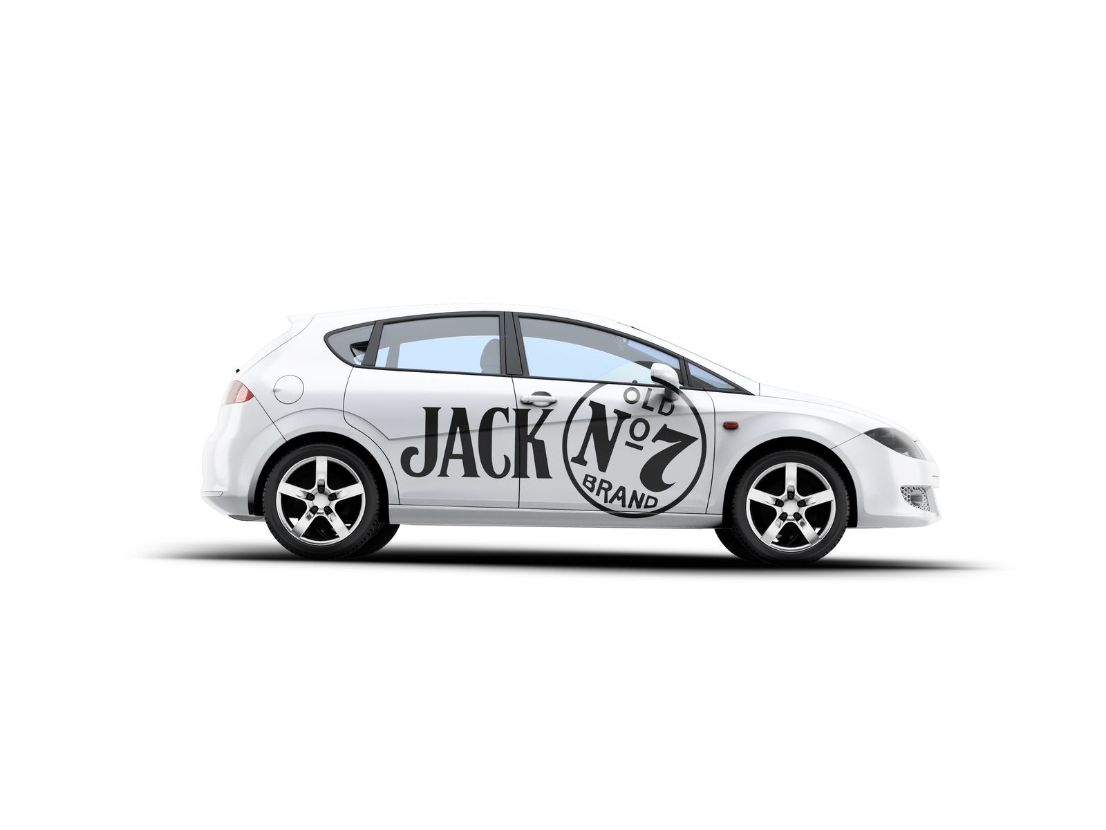 A car wrapped in the Jack Daniel’s Old No. 7 label